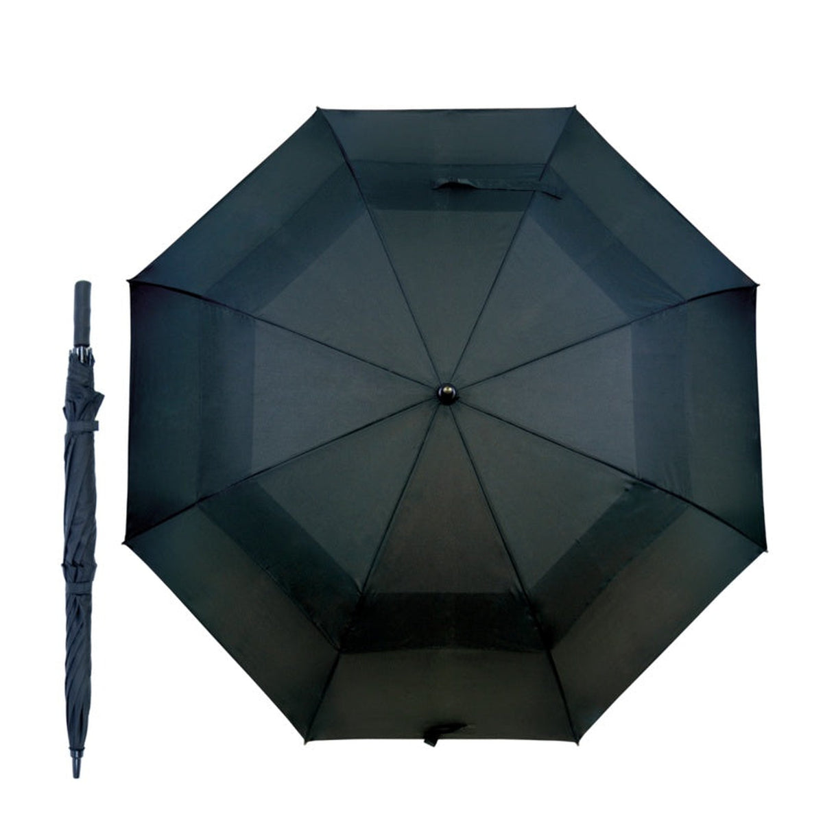 KS Brands black double canopy umbrella 75cm