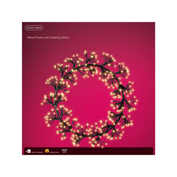 LED Black Frame With Classic Warm Lights - 300 LEDs