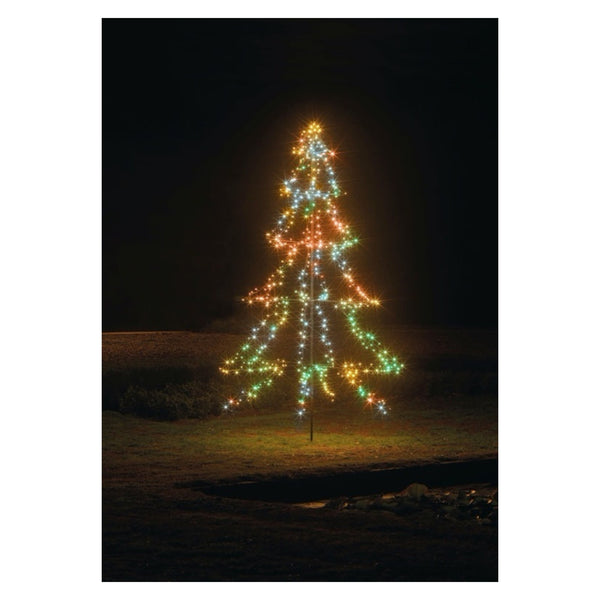 LED Light Up Tree 135cm - Multi Coloured with Black Cable