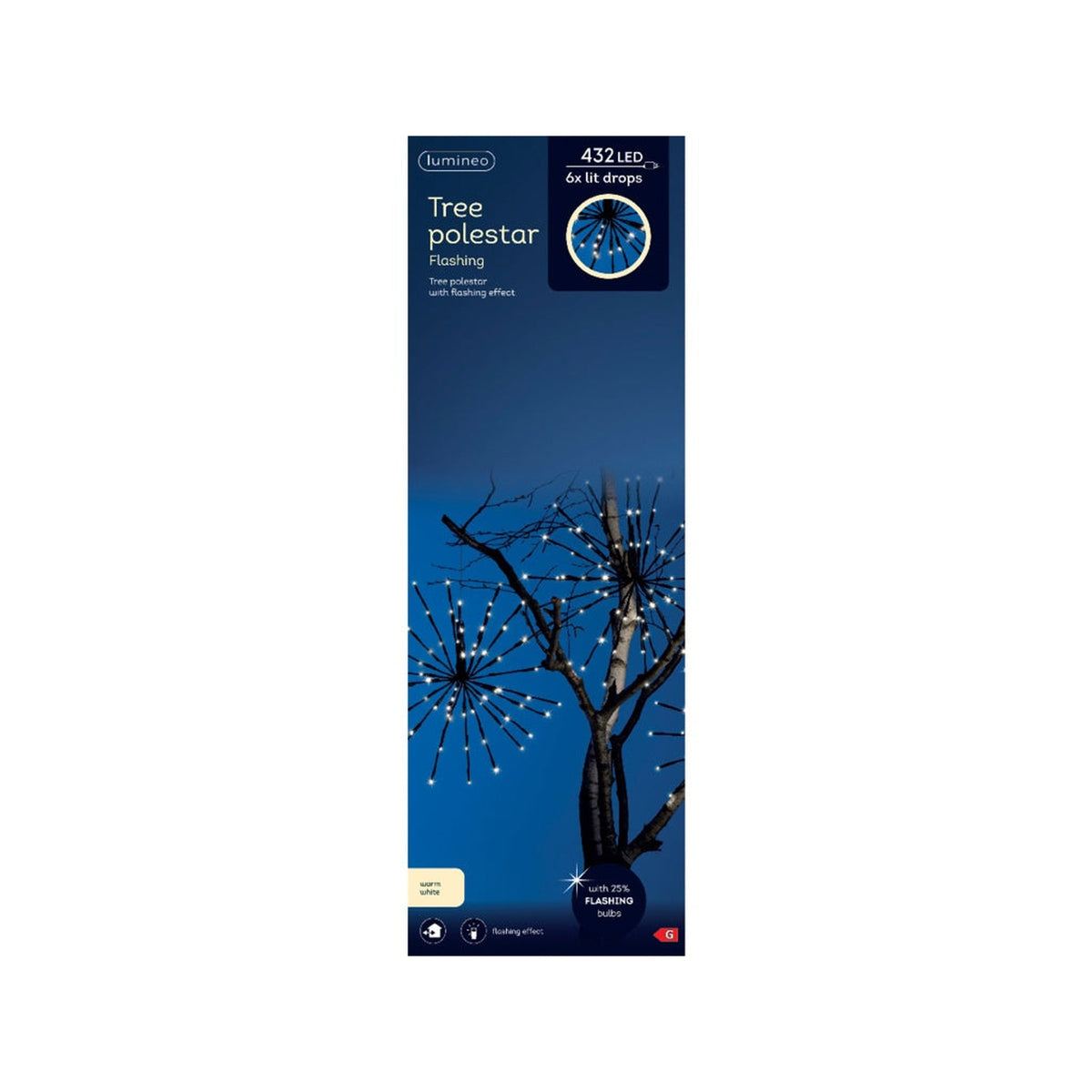LED Tree Polestars Black/Warm White - 432 LEDs, view 2