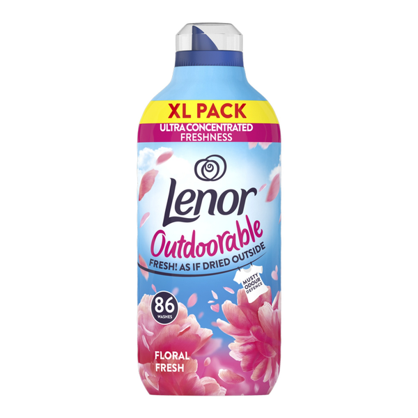 Lenor Outdoor Pink Blossom fabric conditioner 86 wash bottle