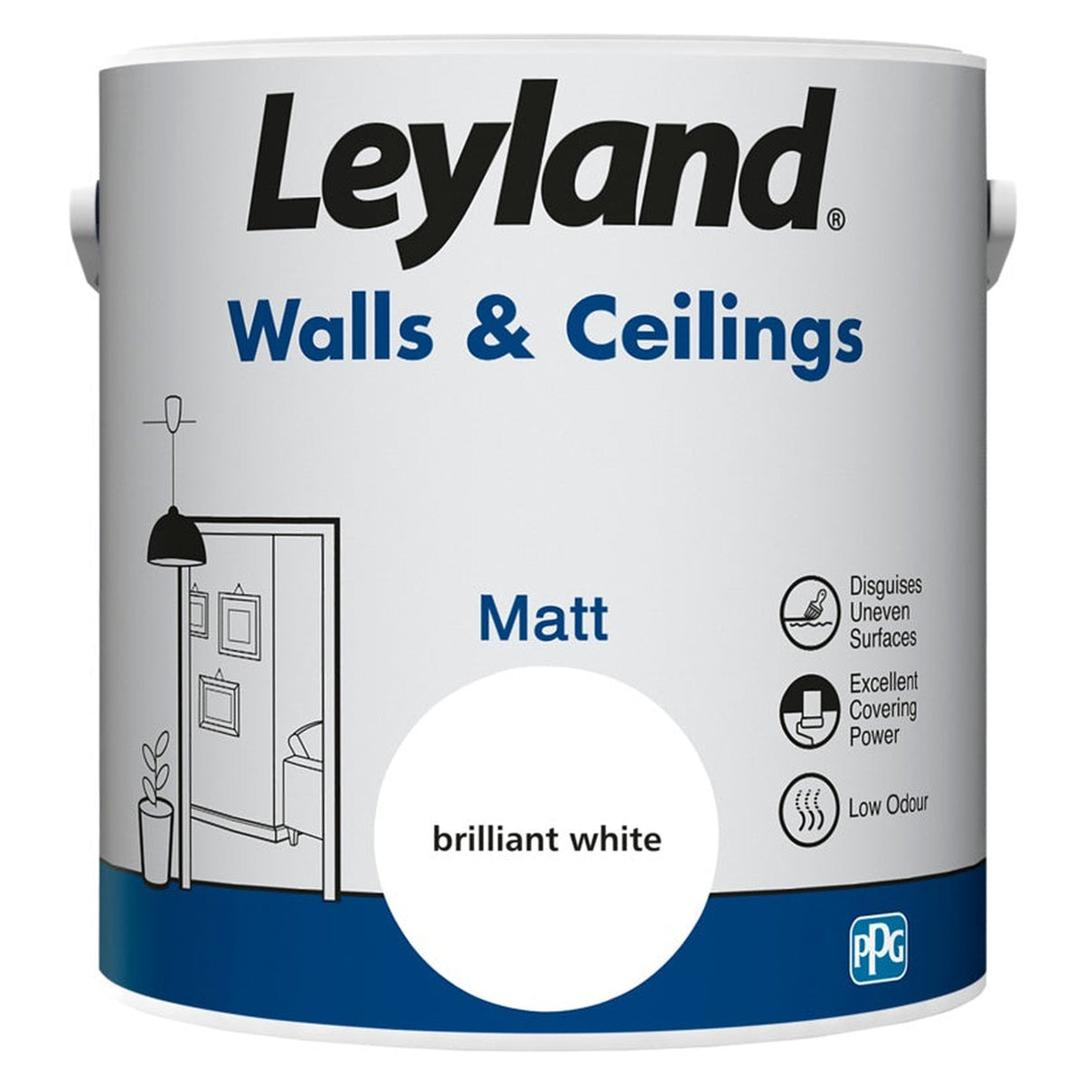 Leyland Walls & Ceilings Matt Emulsion 2.5L in Brilliant White