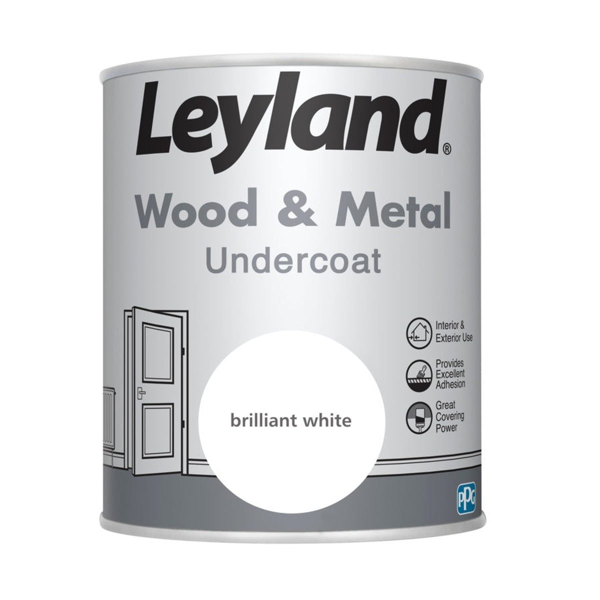 Leyland Wood & Metal Undercoat 750ml tin in Brilliant White