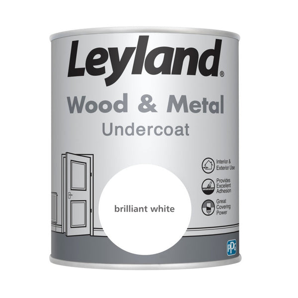 Leyland Wood & Metal Undercoat 750ml tin in Brilliant White