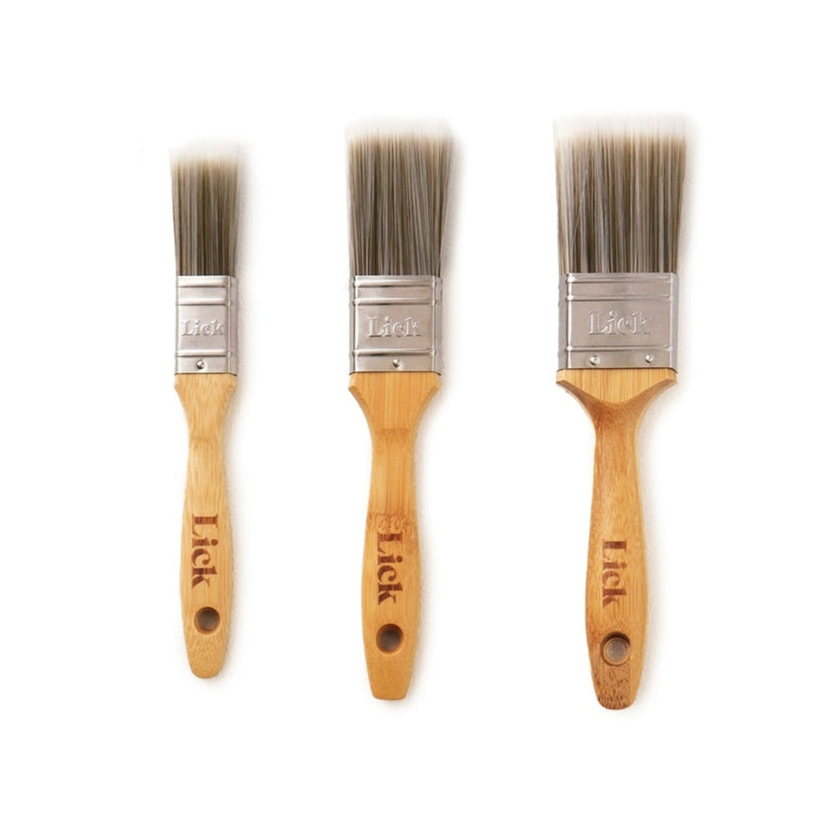 LickTools bamboo handle paint brush set, 5 brushes