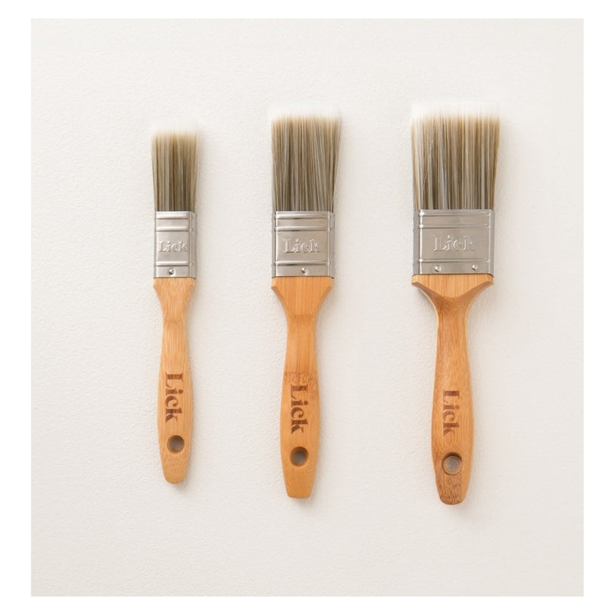 LickTools bamboo handle flat brush set