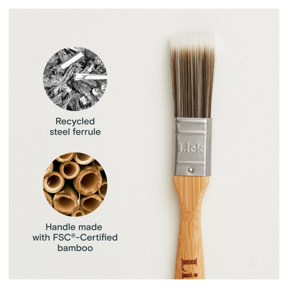 LickTools bamboo handle 1 inch flat brush, view 7