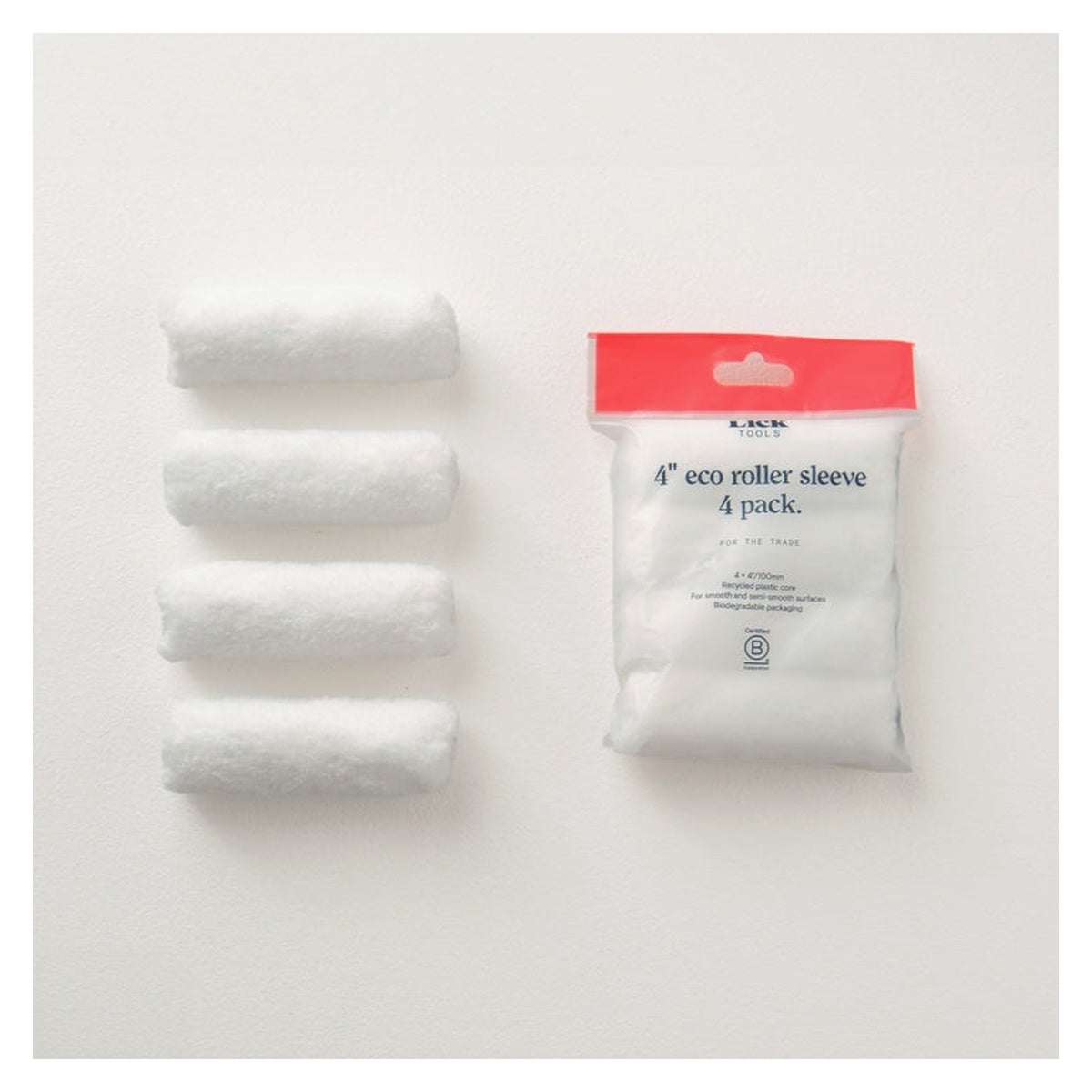 LickTools eco 4in mid pile roller sleeves pack of 4, view 4