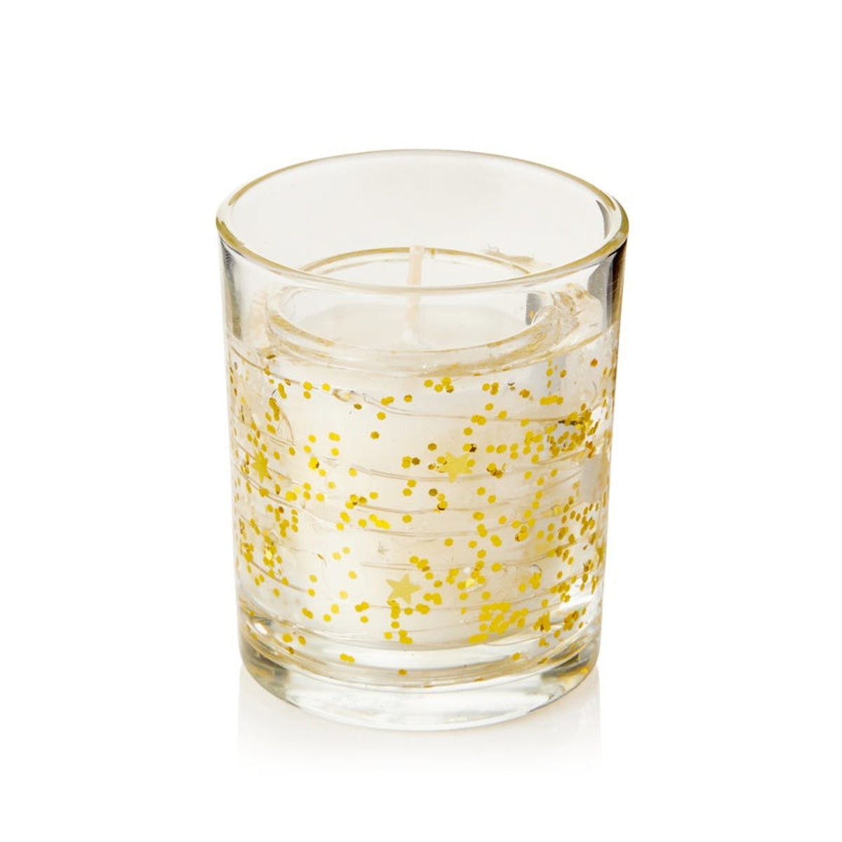 Lit Gold Glitter Gel Candle - 8cm 7 LEDs
