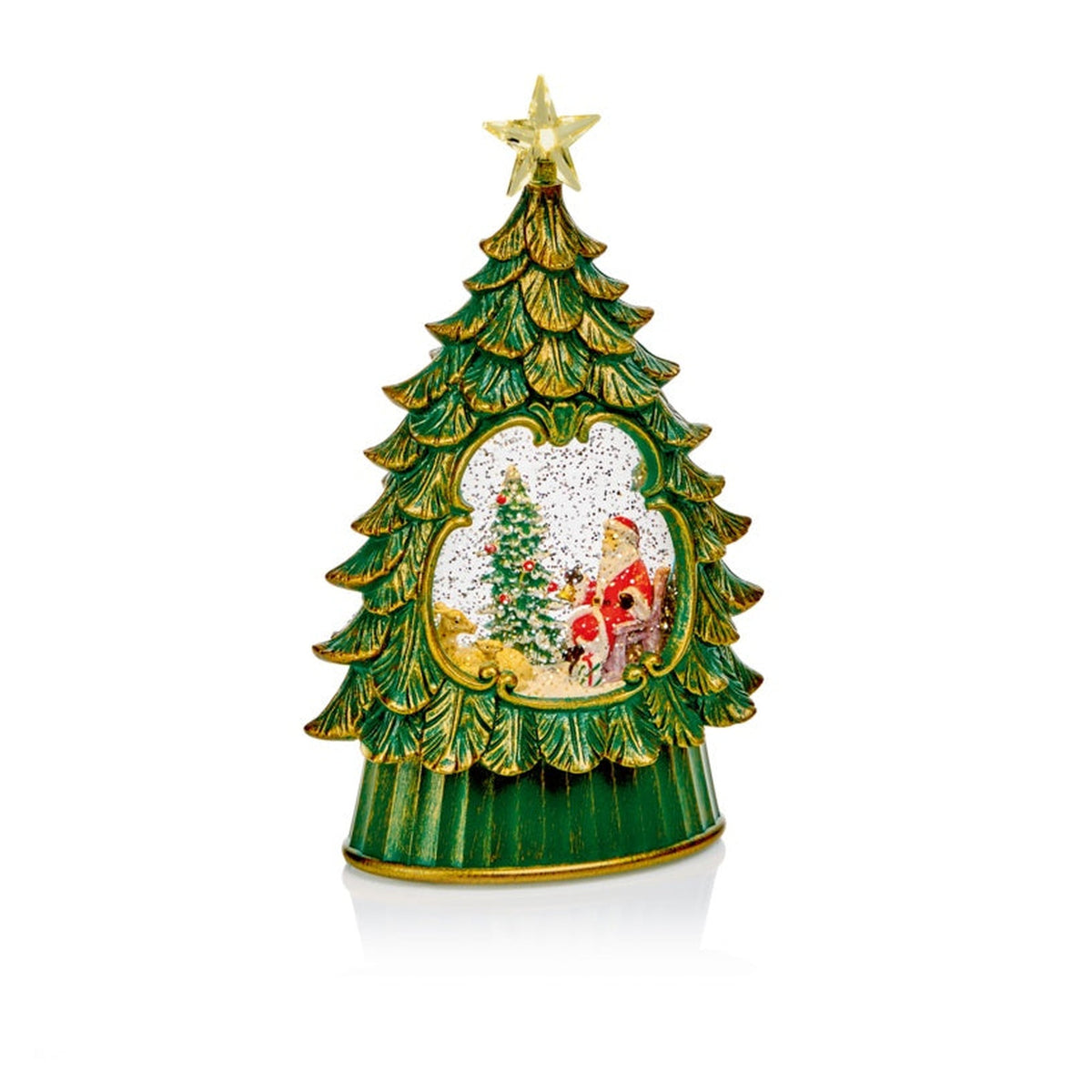 Lit Water Globe Tree with Star - 26cm