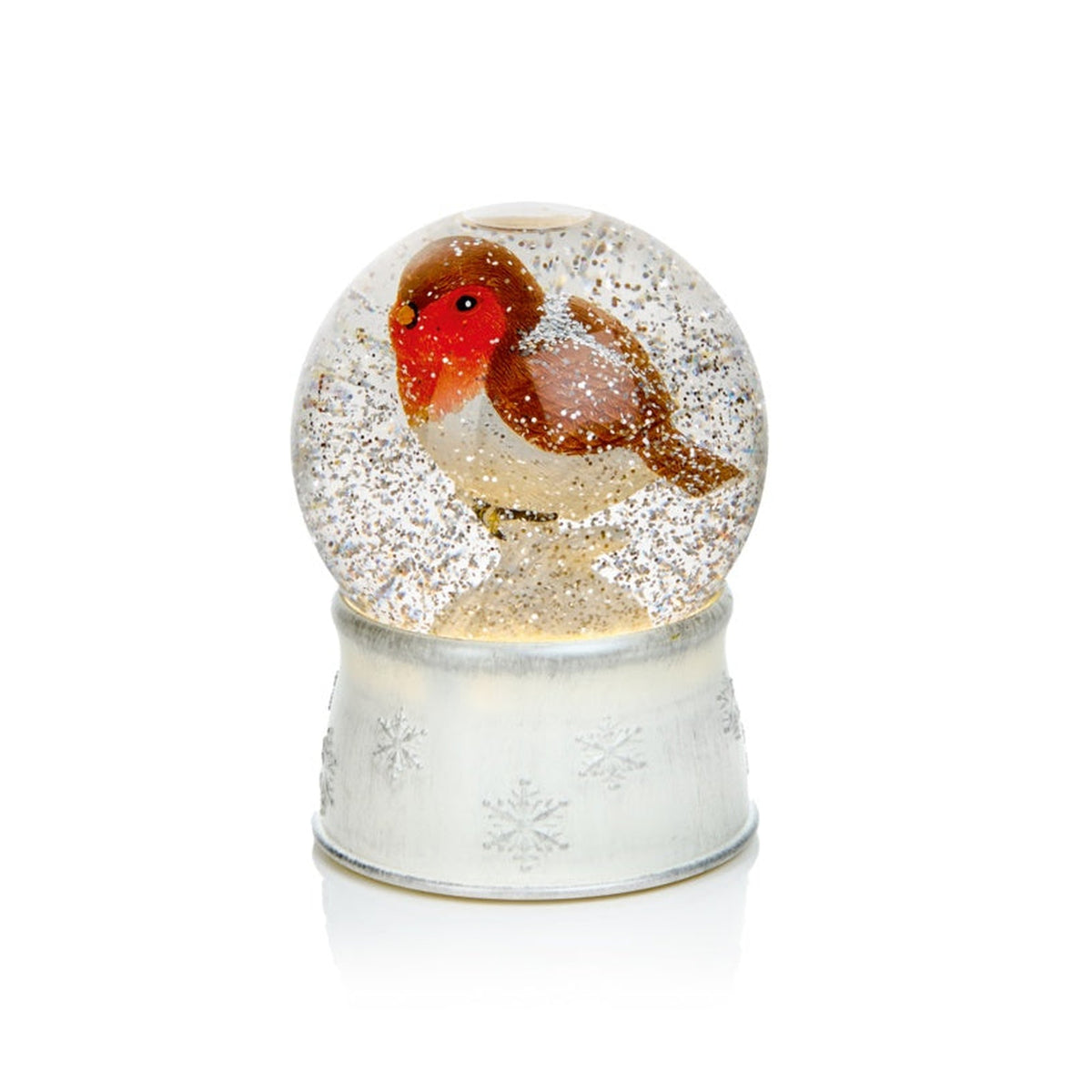 Lit Water Globe With Robin - 18cm, view 3