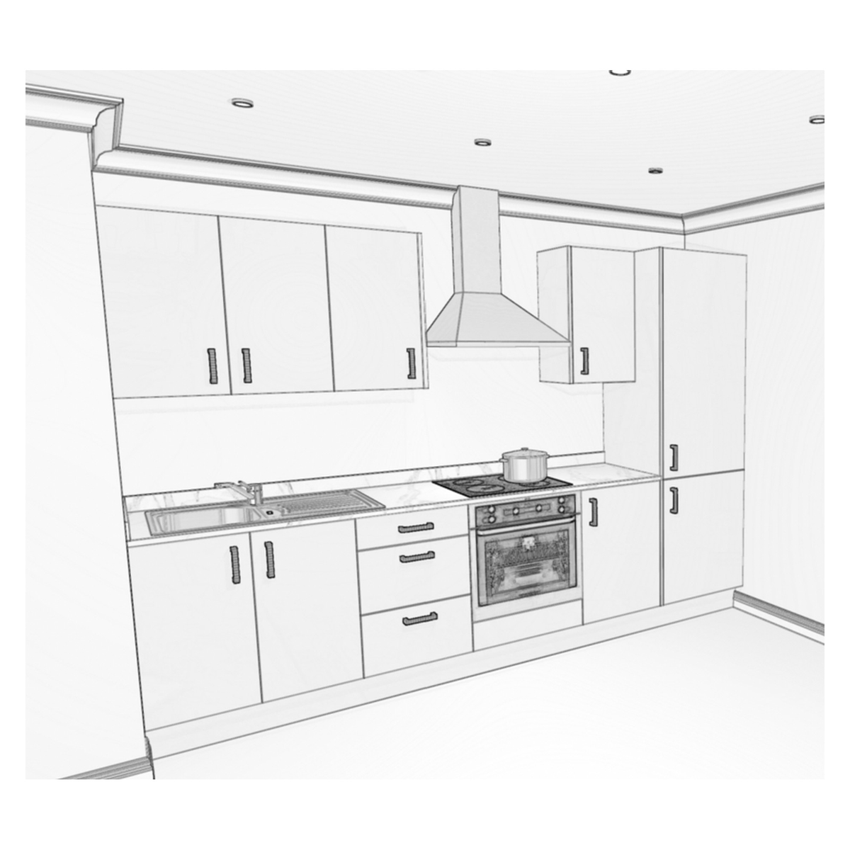 LochAnna Profile Gloss straight kitchen option, view 3