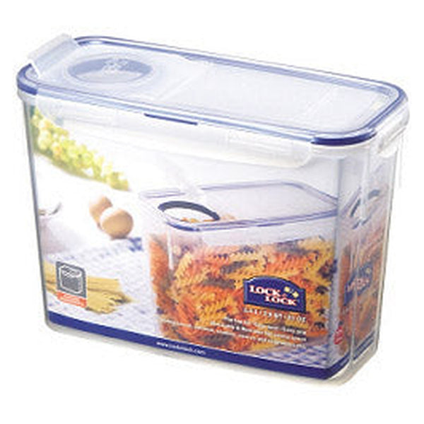 Locknlock 2.4L rectangular flip top container in clear and blue