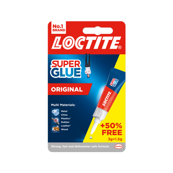 Loctite Super Glue 3g tube plus 50% free