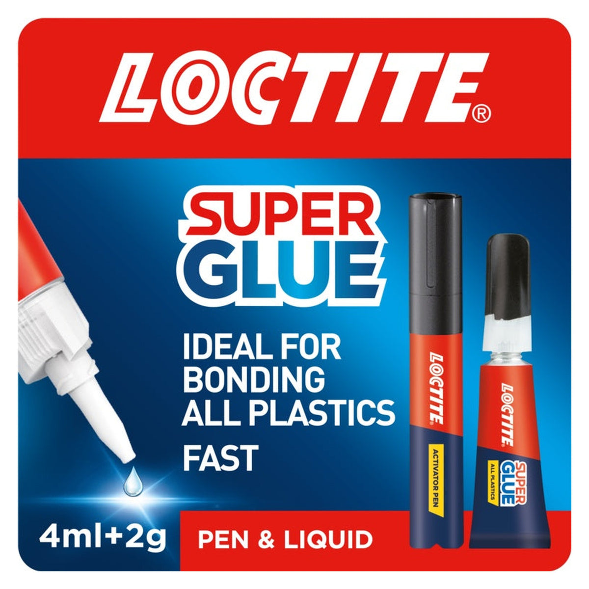 Loctite Super Glue All Plastics 2g and 4ml pack, view 2