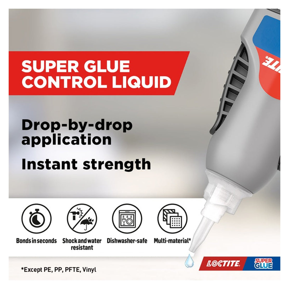 Loctite Super Glue Liquid Control 4g bottle, view 4