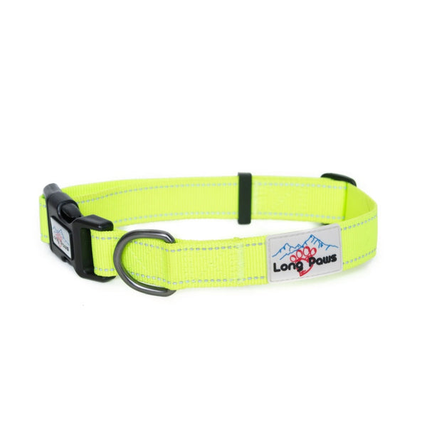 Long Paws Urban Trek neon yellow dog collar small