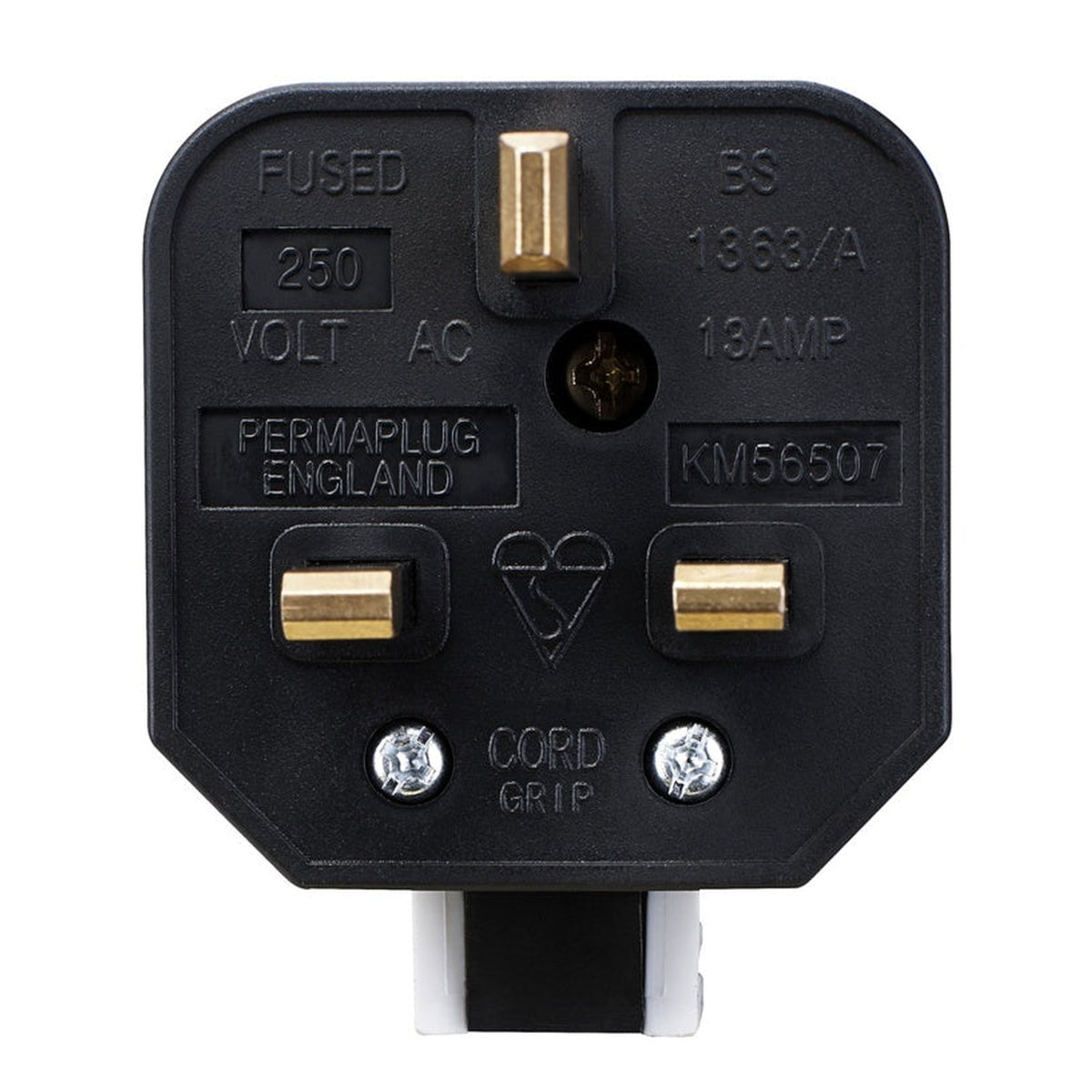 Luceco heavy duty white 13 amp plug, view 3