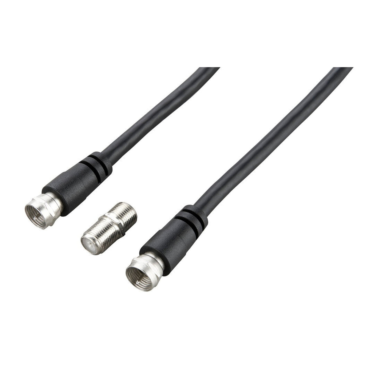 Luceco Ross satellite cable with coupler 1.5m black, view 2