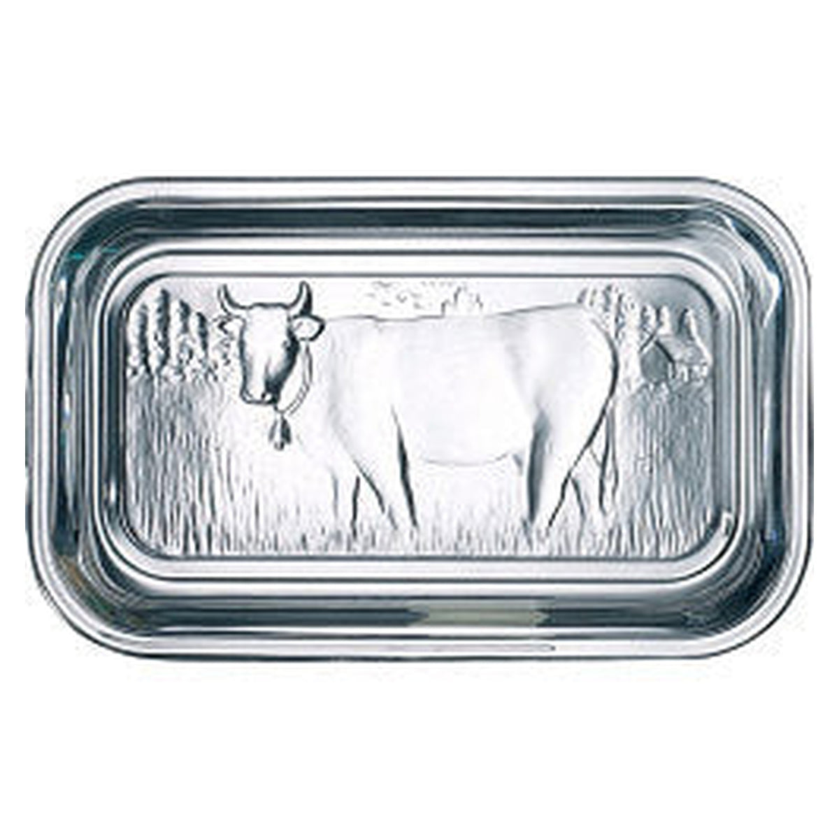 Luminarc clear glass cow butter dish with lid