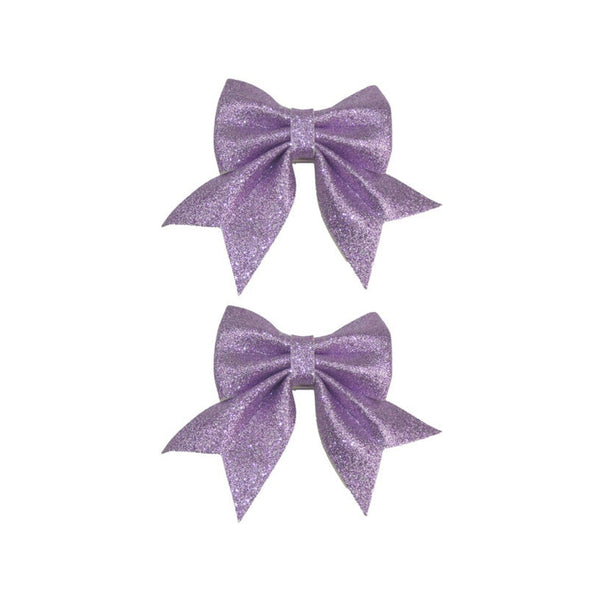 Luxury Glitter Bow - 12 x 13cm Lilac