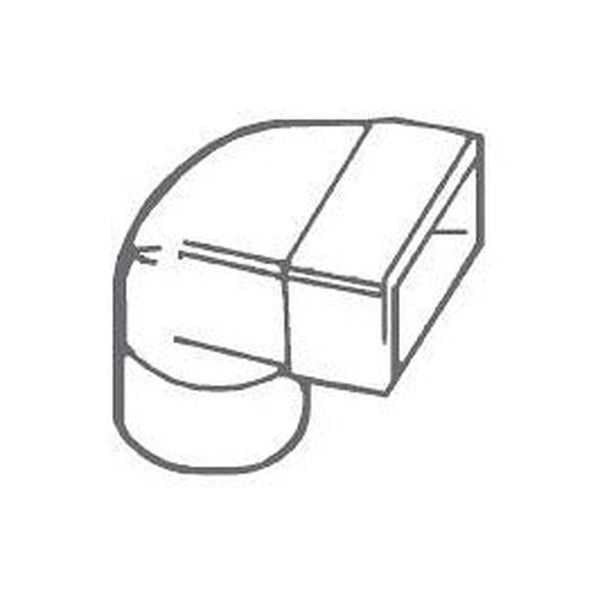 Manrose 100mm round to flat 90 degree elbow connector