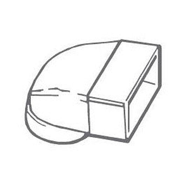 Manrose 90 degree round to flat duct elbow, 100mm to 110 x 54mm