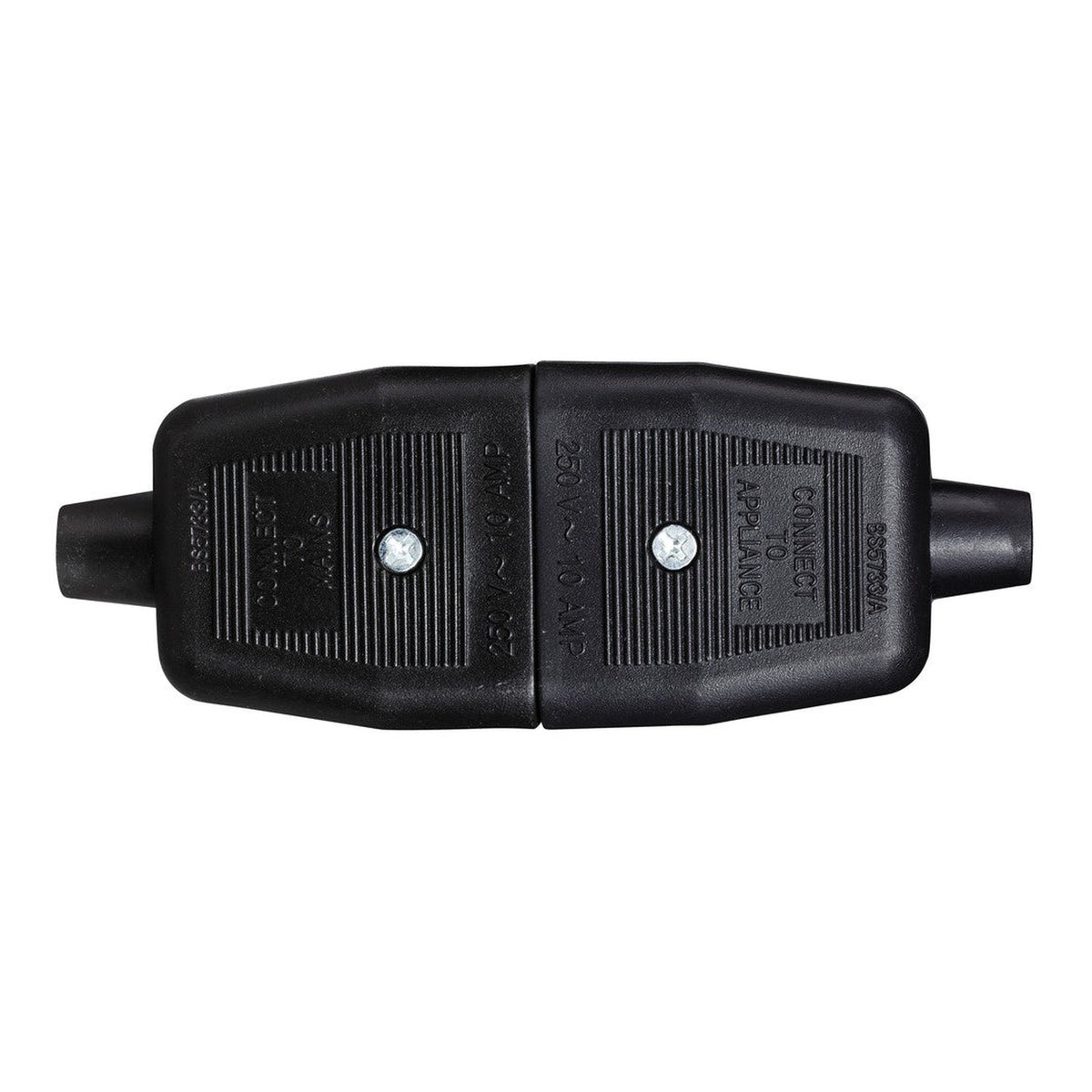Masterplug 10 amp 3 pin rewireable connector in black