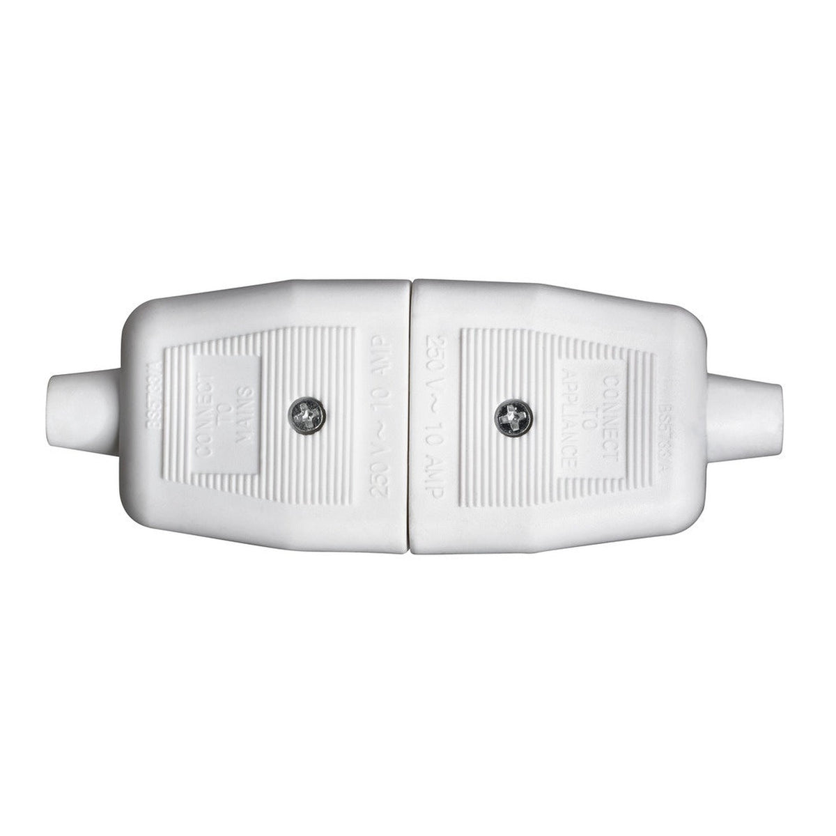 Masterplug white 10 amp three pin heavy duty connector, view 5