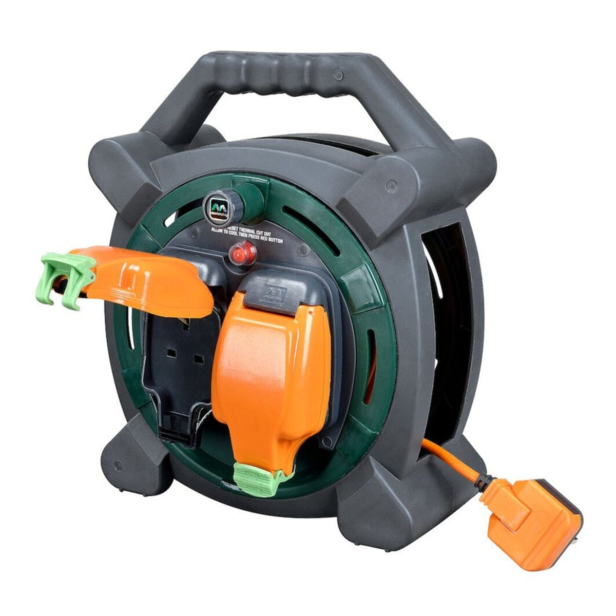 Masterplug 20m 2 gang IP54 weatherproof cable reel, view 4