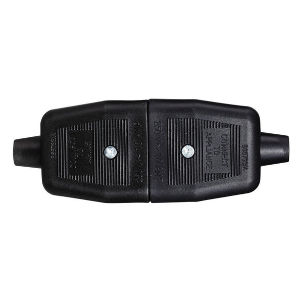Masterplug 2 x 10 amp 2 pin reversible connector, black