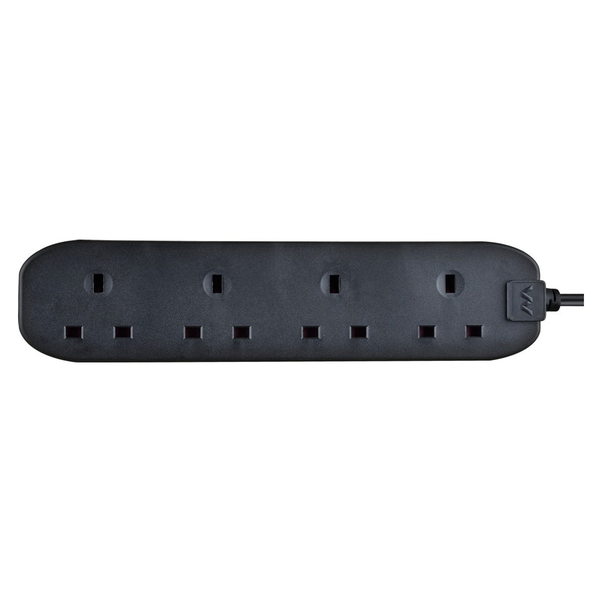 Masterplug 4 gang black extension lead 2m, view 2