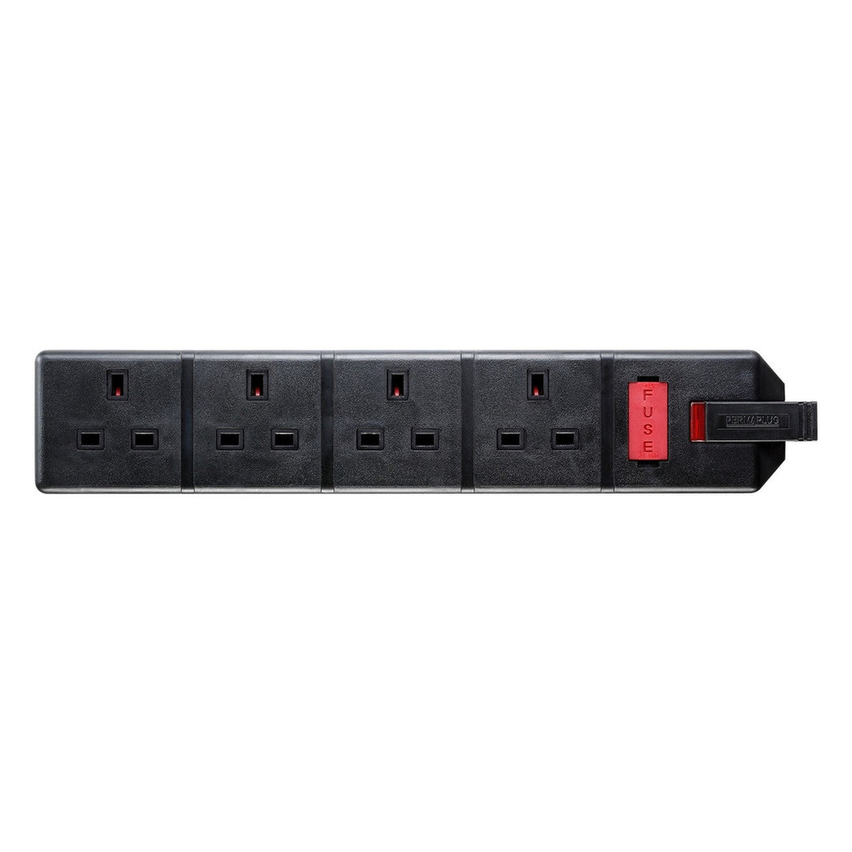 Masterplug 4 socket 13 amp black heavy duty trailing socket, view 3