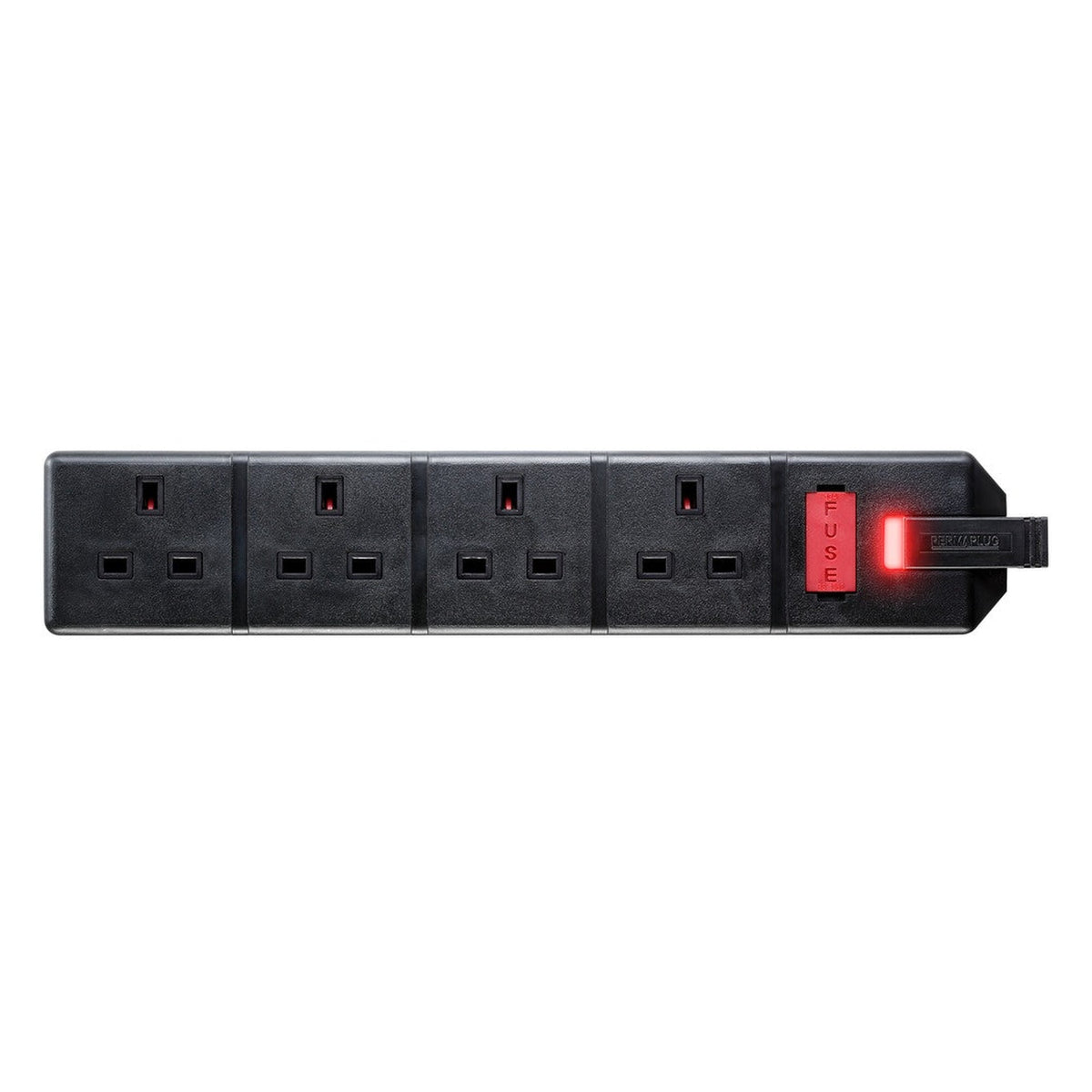 Masterplug 4 socket 13 amp black heavy duty trailing socket, view 4