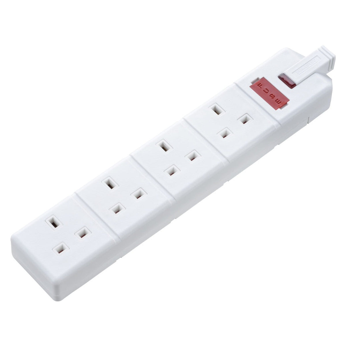 Masterplug white 4 socket heavy duty trailing socket