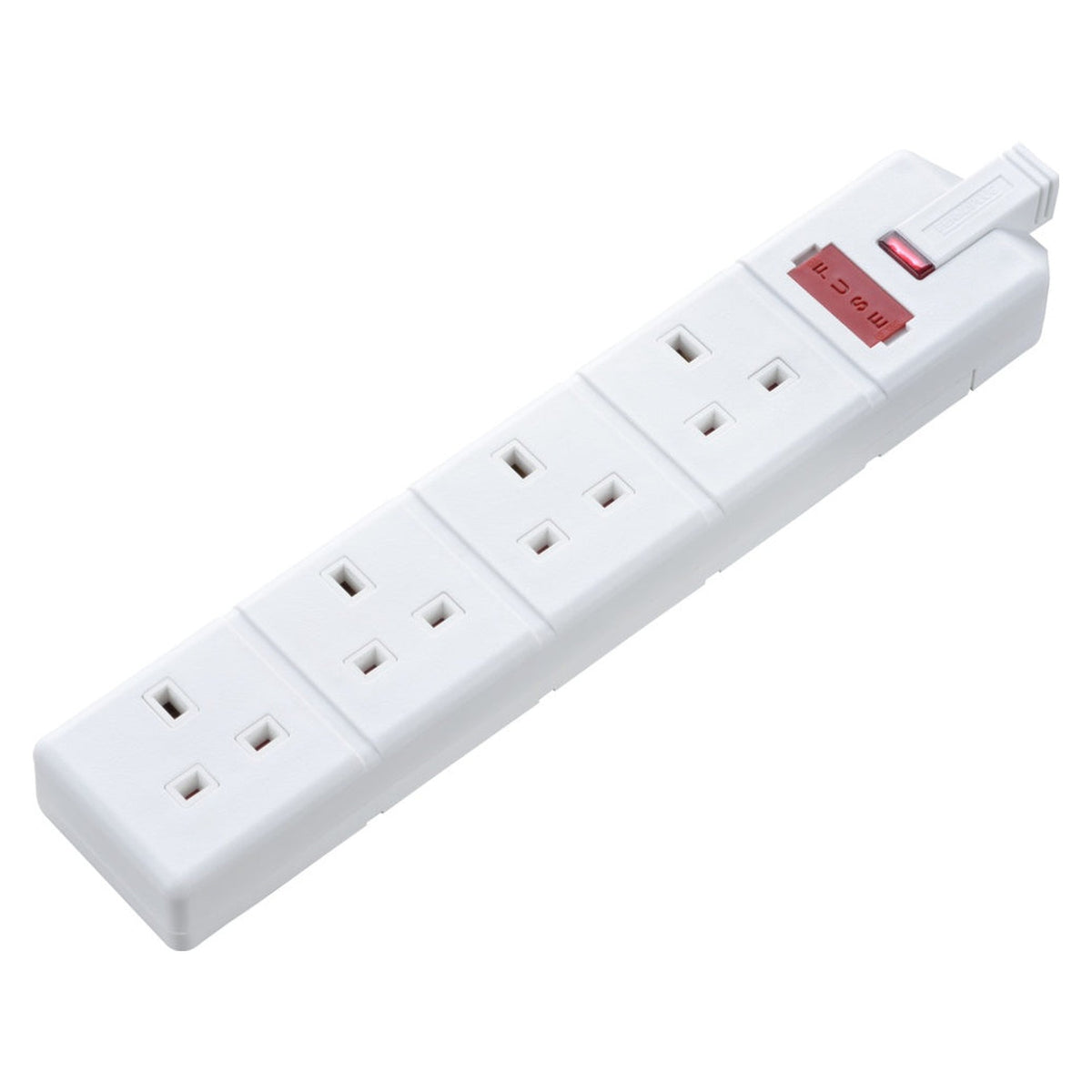 Masterplug white 4 socket heavy duty trailing socket, view 2