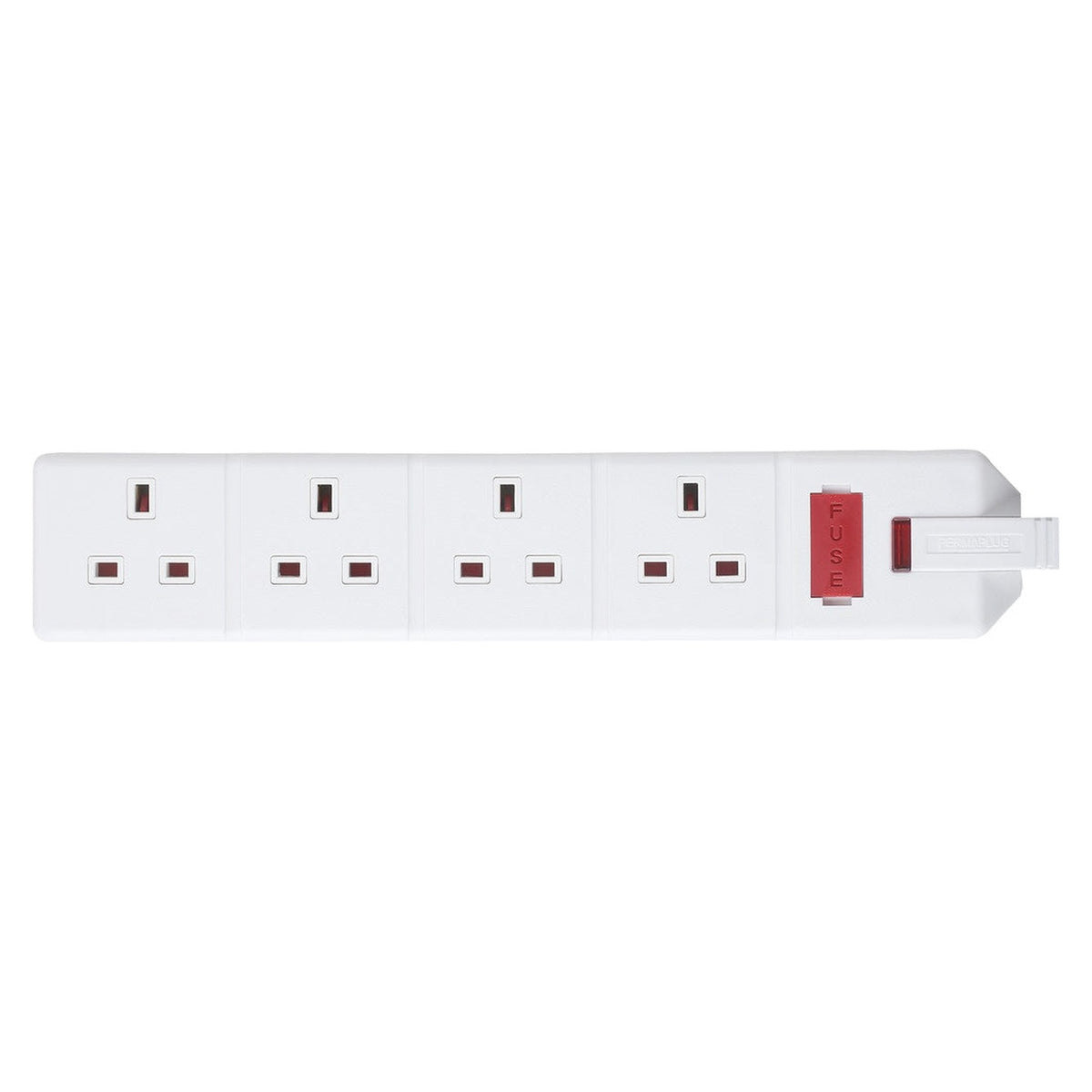Masterplug white 4 socket heavy duty trailing socket, view 3