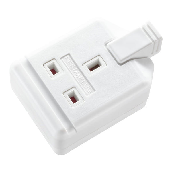 Masterplug white rubber one gang 13A extension socket