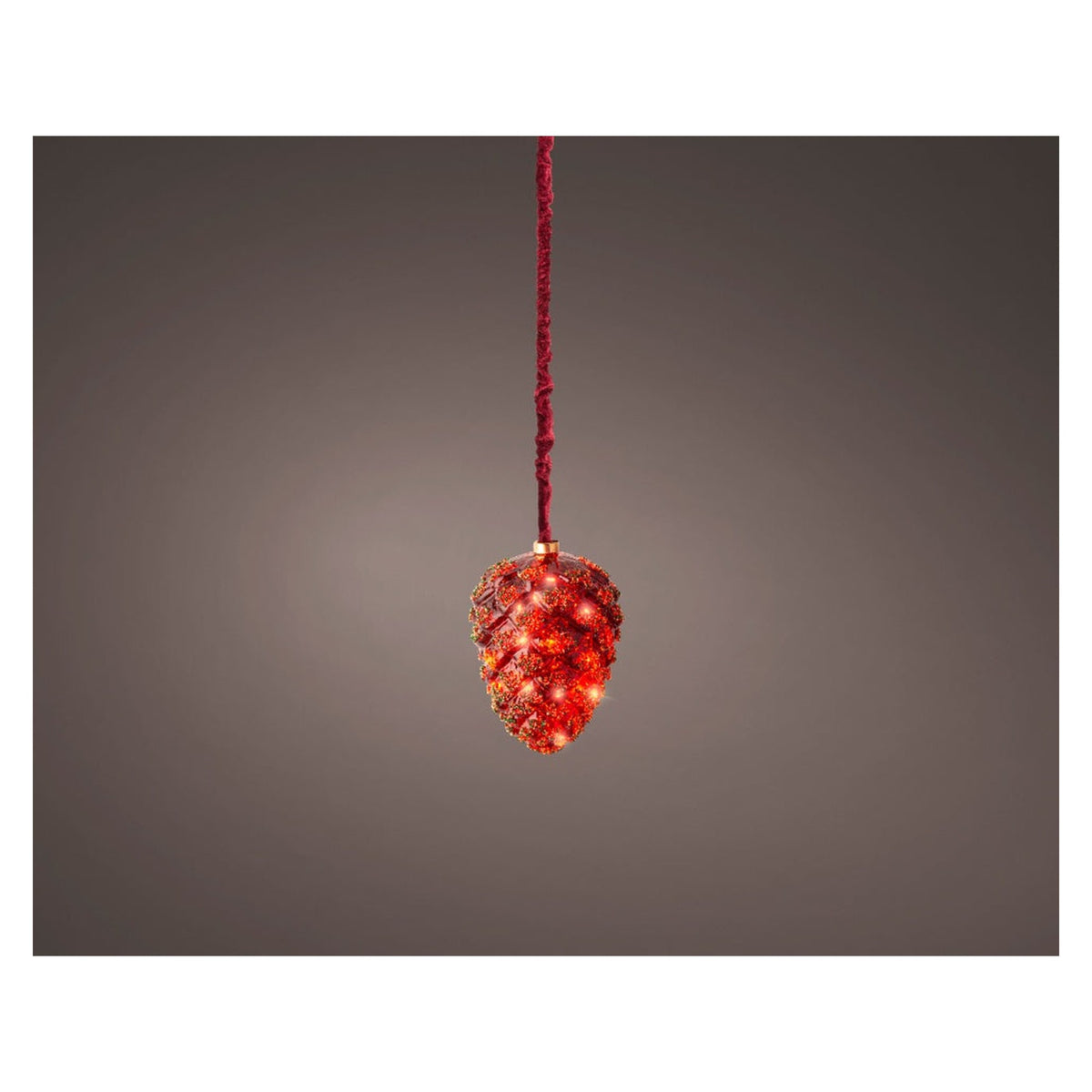 Micro LED Pinecone Christmas Red - 15cm Classic Warm, view 2