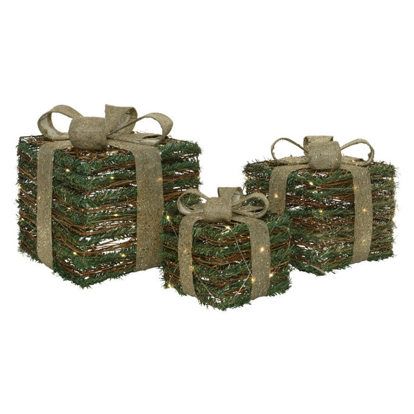 Micro LED Rattan Giftbox - Warm White LEDS Assorted