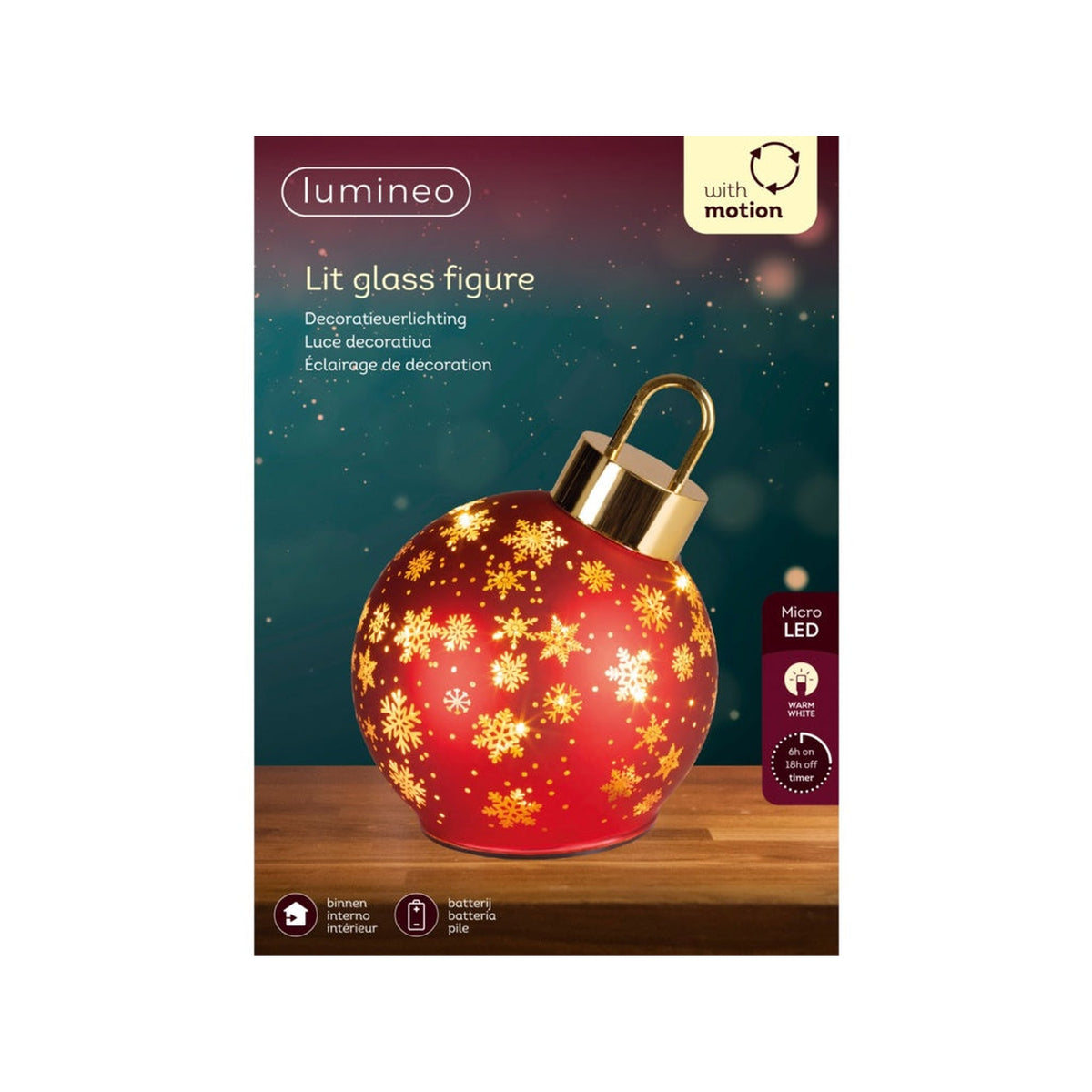 Micro LED Red Bauble - 15 LED