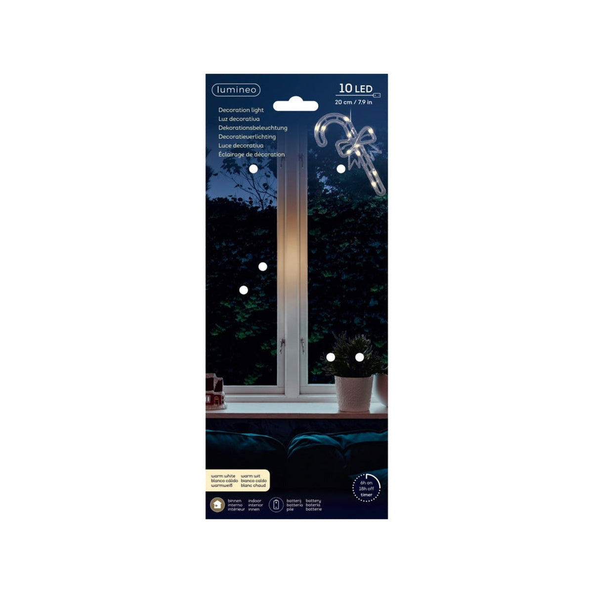 Micro LED Window Light - 10 LEDs Transparent/Warm White