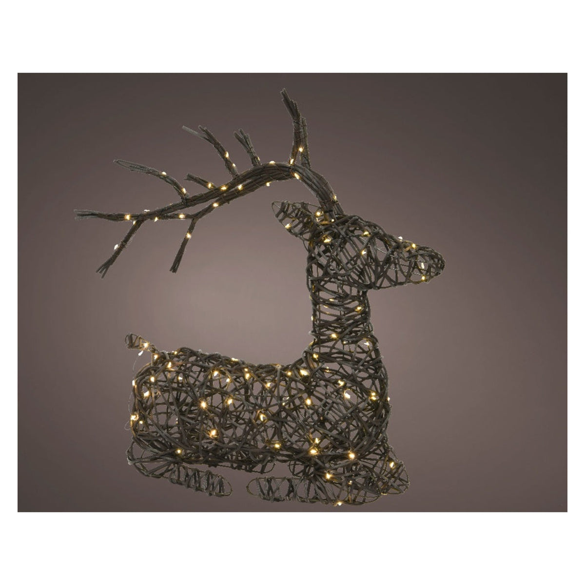 Micro Reindeer Dark Brown - 18cm Warm White LEDs, view 2