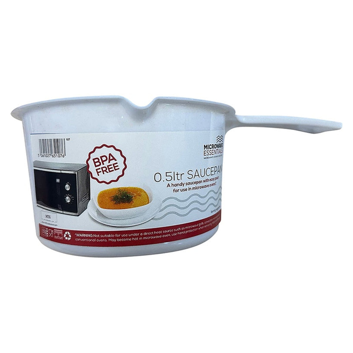Microwave Essentials white 0.5L saucepan