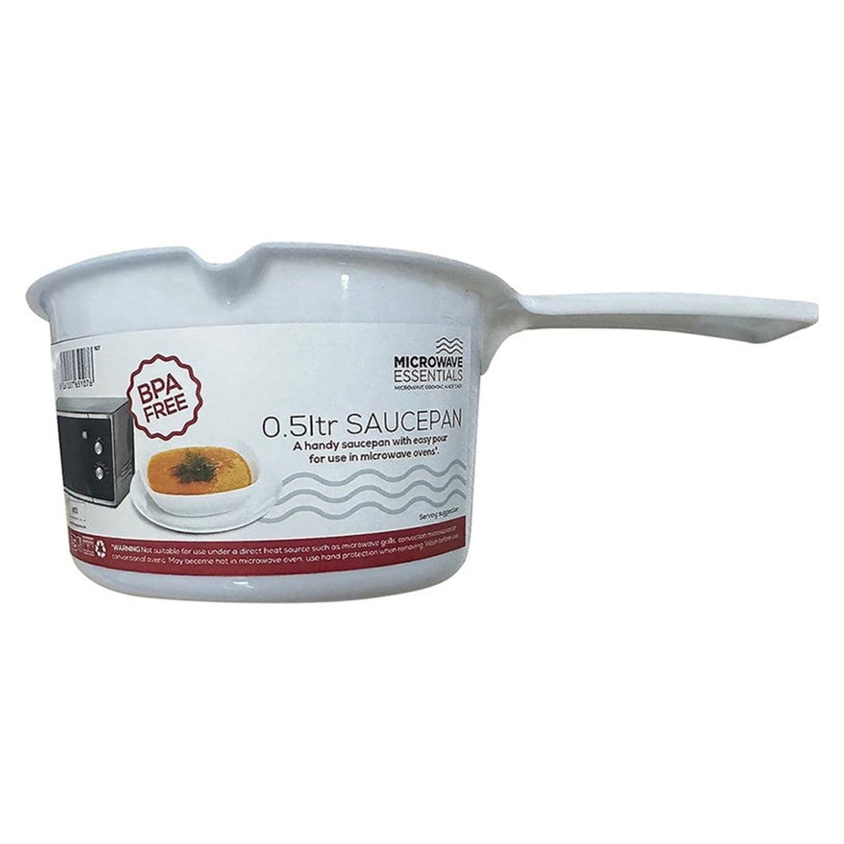 Microwave Essentials white 0.5L saucepan, view 2