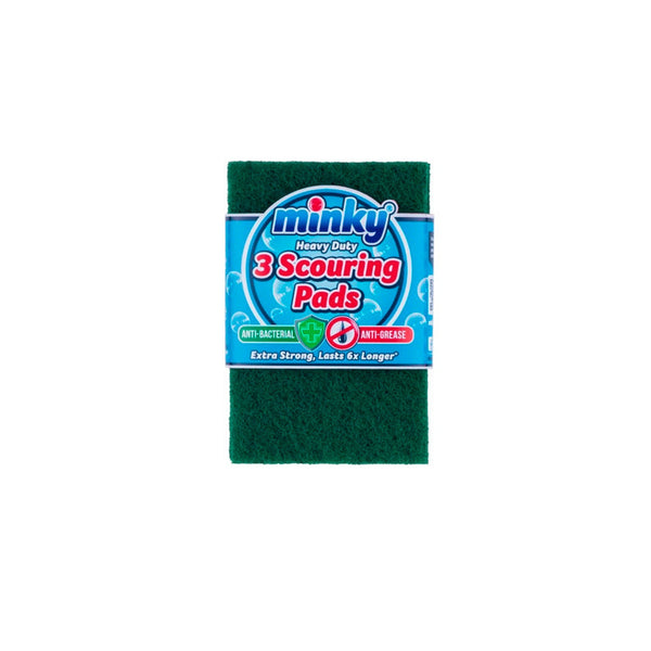 Minky anti-bac anti-grease scourers pack of 3