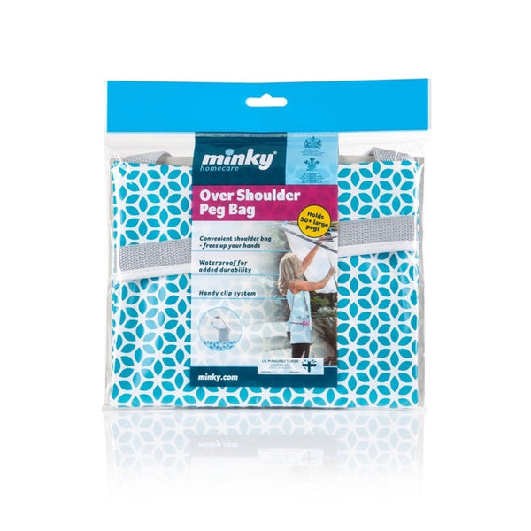 Minky over shoulder peg bag with carabiner clip