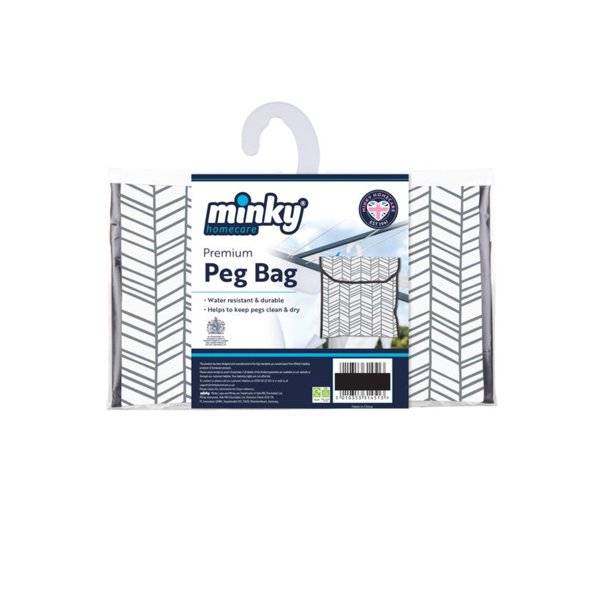 Minky Premium geometric peg bag