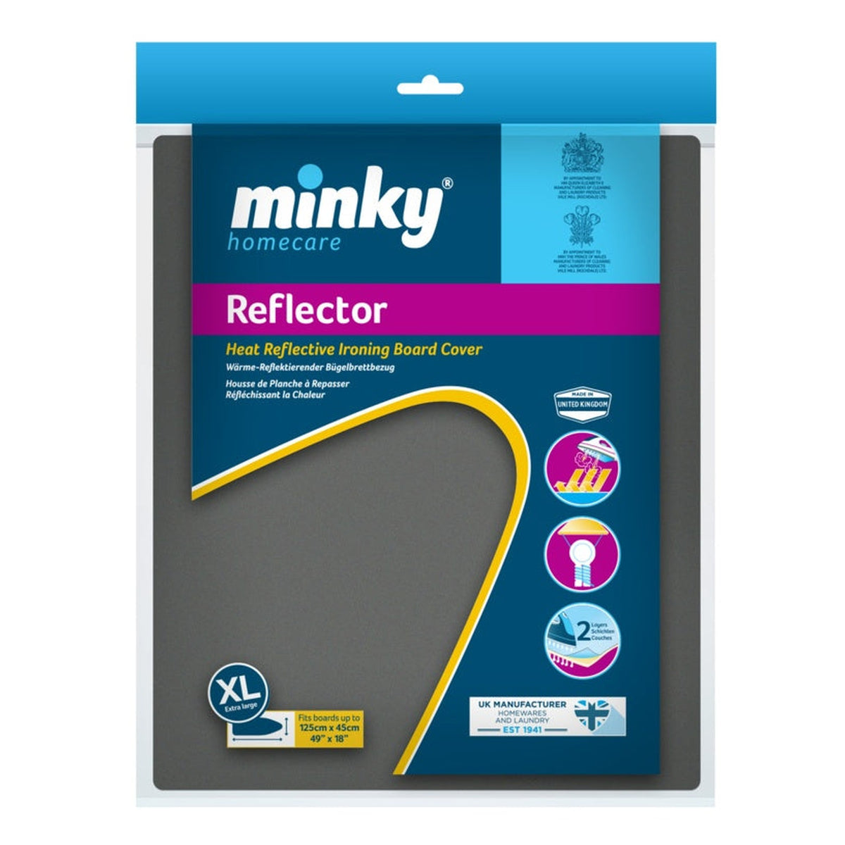 Minky Reflector ironing board cover 125 x 45cm, view 2