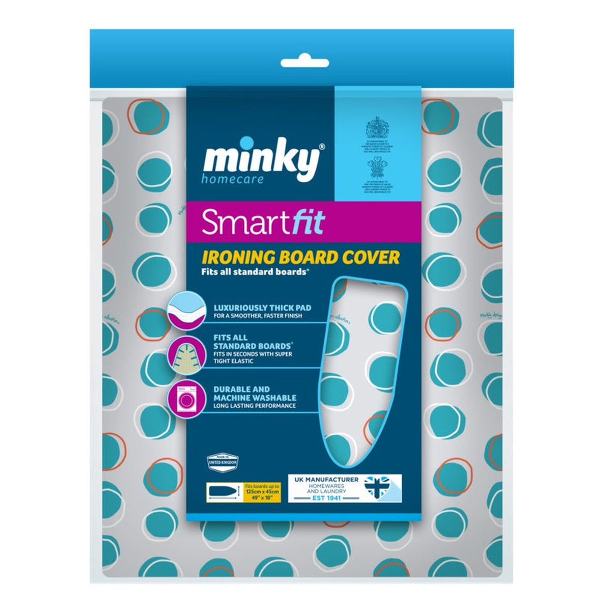 Minky Smartfit ironing board cover 125 x 45cm